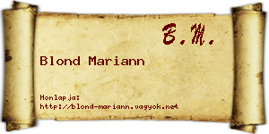Blond Mariann névjegykártya
